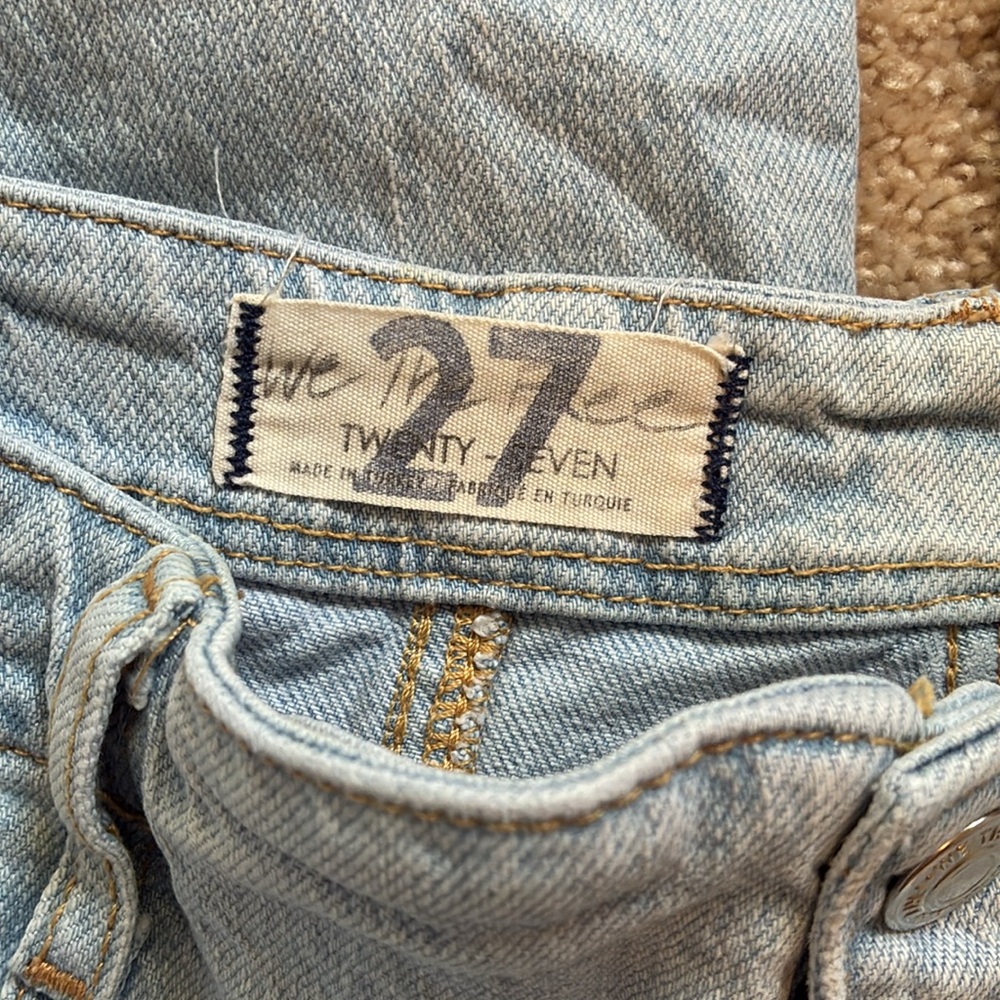We the Free People Florence Flare High Rise light indigo Jeans size 27 - Picture 9 of 11